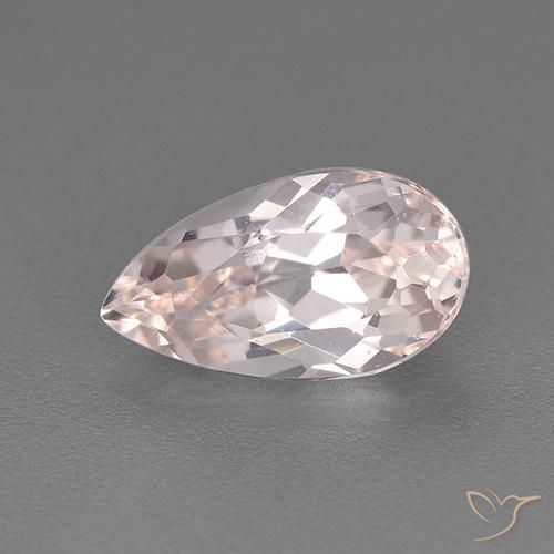 1.50ct Natural Medium Pink Morganite, Pear Shape, VVS-VS