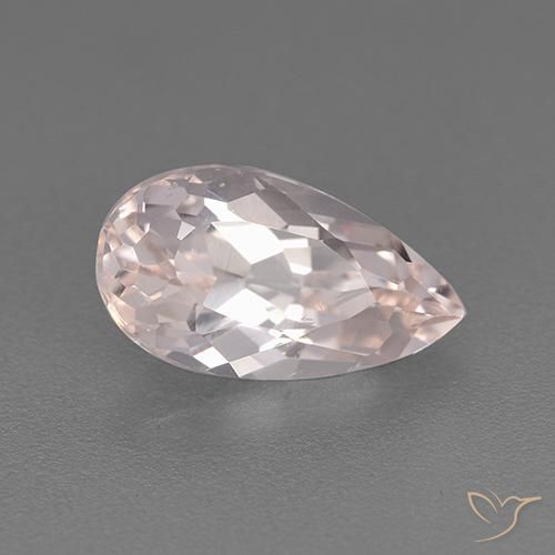 1.50 ct Pink Morganite Stone, Natural Morganite in Pear Facet Shape for Sale