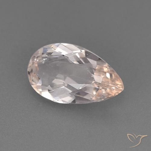1.25 ct Pink Morganite Stone, Natural Morganite in Pear Facet Shape for Sale