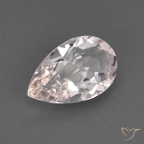 1.16ct Natural Light Pink Morganite, Pear Shape, VVS-VS