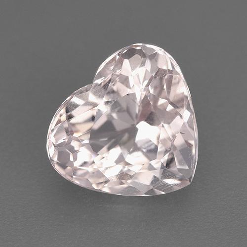 1.91 ct Pink Morganite Gemstone, Morganite Gem in Heart Facet Shape for Sale.