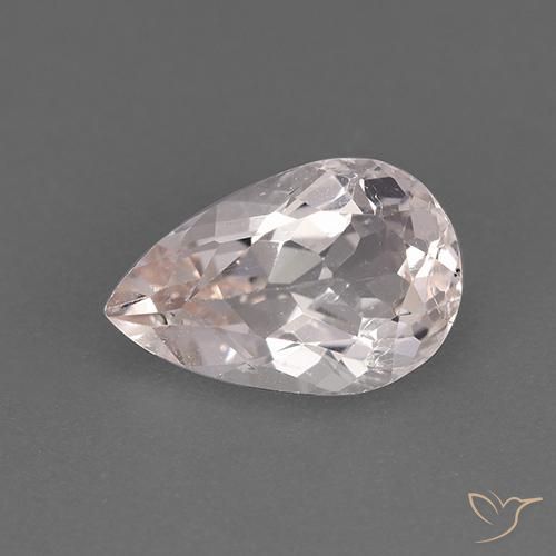1.51ct Natural Flamingo Pink Morganite, Pear Shape, VS