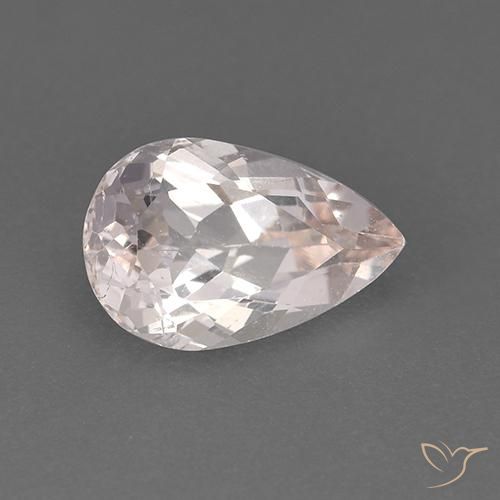 1.51 ct Pink Morganite Stone, Natural Morganite in Pear Facet Shape for Sale