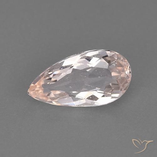 0.97ct Natural Medium Pink Morganite, Pear Shape, VVS-VS