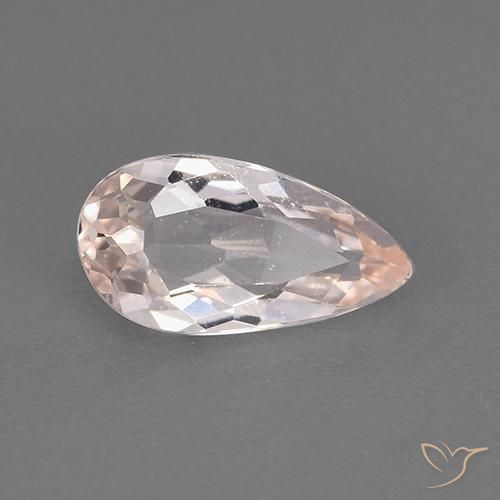 0.97 ct Pink Morganite Stone, Natural Morganite in Pear Facet Shape for Sale
