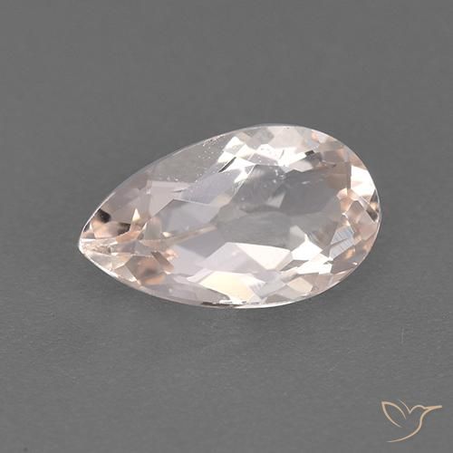 0.93ct Natural Light Pink Morganite, Pear Shape, VVS-VS