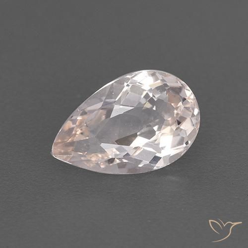 0.90 ct Pink Morganite Gemstone, Morganite Gem in Pear Facet Shape for Sale.