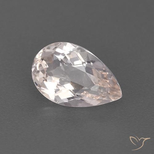 0.90 ct Pink Morganite Stone, Natural Morganite in Pear Facet Shape for Sale