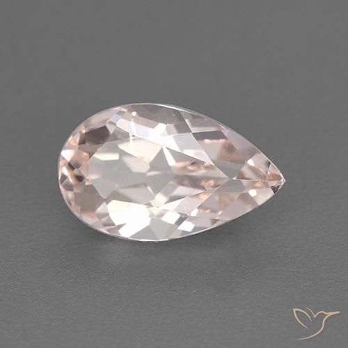 1.30 ct Pink Morganite Stone, Natural Morganite in Pear Facet Shape for Sale