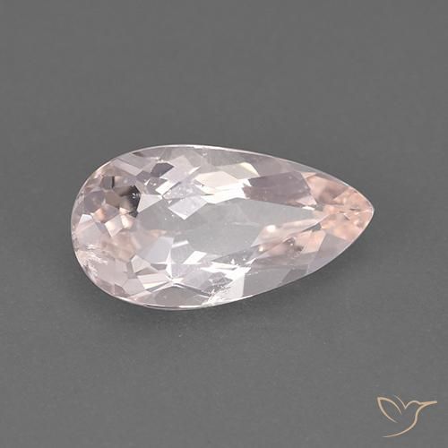 1.86 ct Pink Morganite Stone, Natural Morganite in Pear Facet Shape for Sale