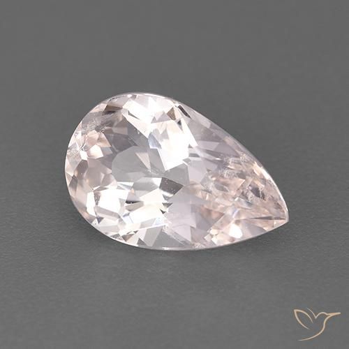 1.53 ct Pink Morganite Stone, Natural Morganite in Pear Facet Shape for Sale