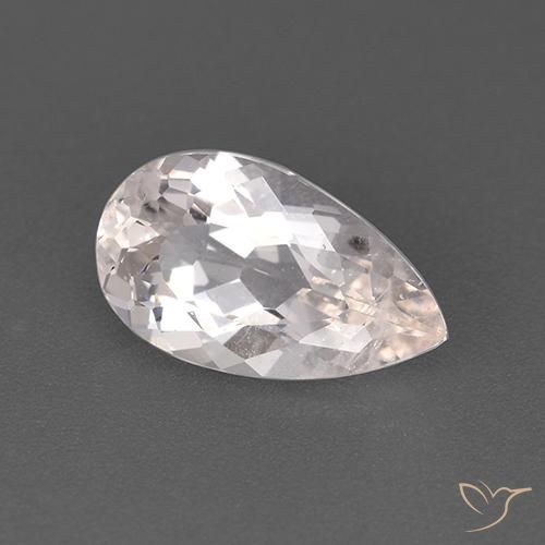 1.53 ct Pink Morganite Stone, Natural Morganite in Pear Facet Shape for Sale