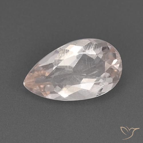 1.75ct Natural Very Light Pink Morganite, Pear Shape, VS