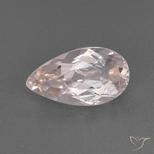 1.60ct Natural Rose Pink Tone Morganite, Pear Shape, VS
