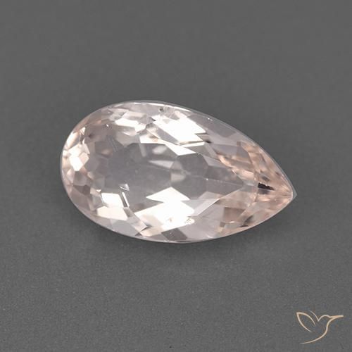 1.37ct Natural Flamingo Pink Morganite, Pear Shape, VS