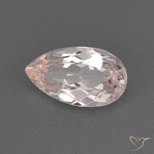 1.37 ct Pink Morganite Stone, Natural Morganite in Pear Facet Shape for Sale