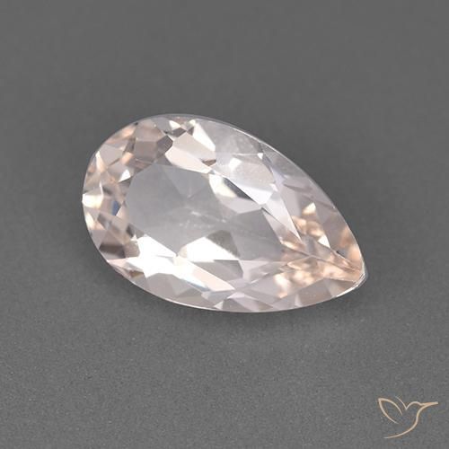 1.42 ct Pink Morganite Stone, Natural Morganite in Pear Facet Shape for Sale
