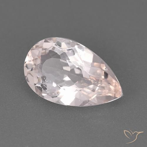 1.38 ct Pink Morganite Stone, Natural Morganite in Pear Facet Shape for Sale