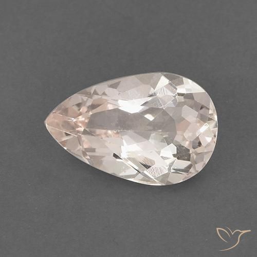 1.37ct Natural Medium-Light Pink Morganite, Pear Shape, VS