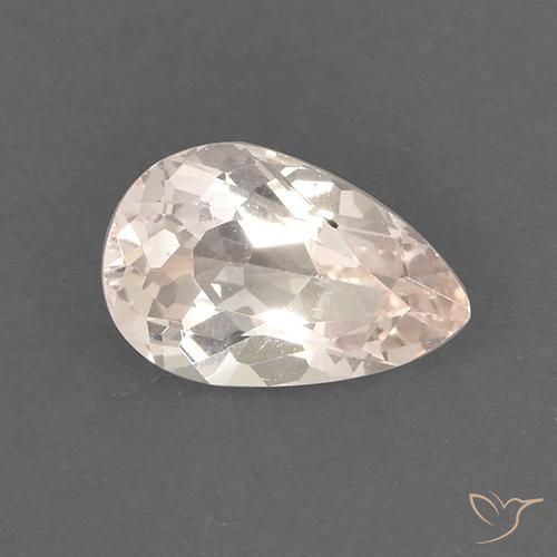 1.37 ct Pink Morganite Stone, Natural Morganite in Pear Facet Shape for Sale