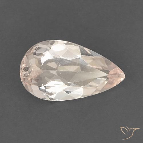 1.21ct Natural Salmon Pink Morganite, Pear Shape, VS