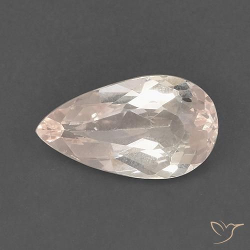 1.21 ct Pink Morganite Stone, Natural Morganite in Pear Facet Shape for Sale