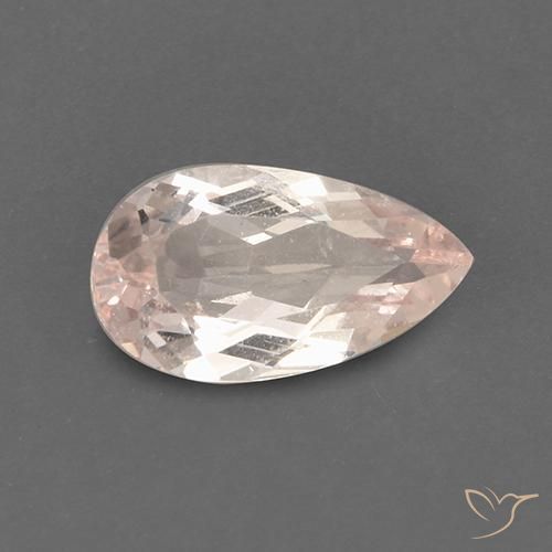 1.60ct Natural Salmon Pink Morganite, Pear Shape, VS