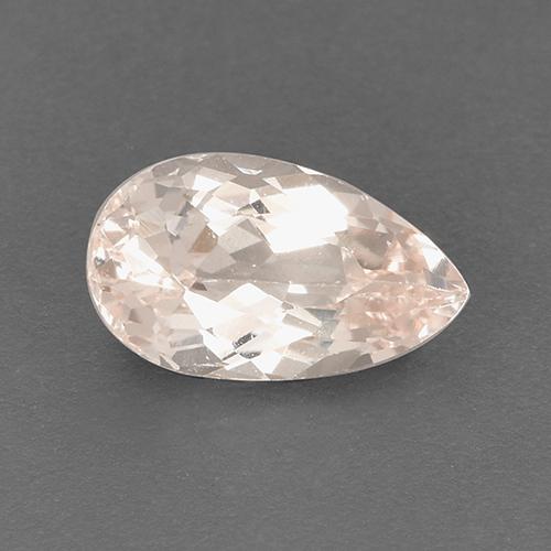 Medium-Light Pink Morganite Gem - 1.6ct Pear Facet (ID: 519619)
