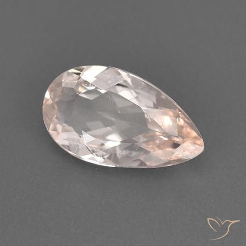 1.21 ct Pink Morganite Stone, Natural Morganite in Pear Facet Shape for Sale