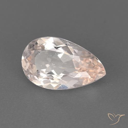 1.42 ct Pink Morganite Stone, Natural Morganite in Pear Facet Shape for Sale