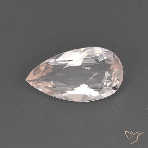 1.12ct Natural Medium-Light Pink Morganite, Pear Shape, VVS-VS