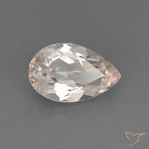0.90 ct Pink Morganite Stone, Natural Morganite in Pear Facet Shape for Sale
