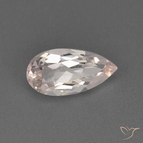 0.89 ct Pink Morganite Stone, Natural Morganite in Pear Facet Shape for Sale
