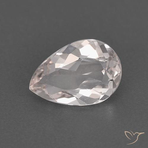 0.98ct Natural Flamingo Pink Morganite, Pear Shape, VVS-VS