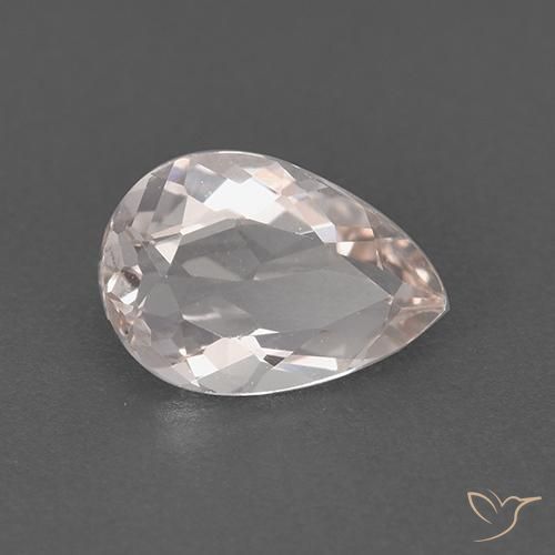 0.98 ct Pink Morganite Stone, Natural Morganite in Pear Facet Shape for Sale
