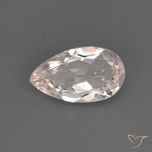 0.94ct Natural Very Light Pink Morganite, Pear Shape, VVS-VS