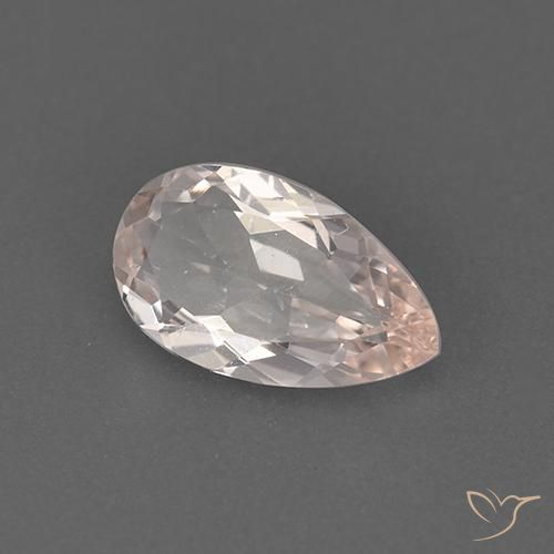 0.94 ct Pink Morganite Stone, Natural Morganite in Pear Facet Shape for Sale