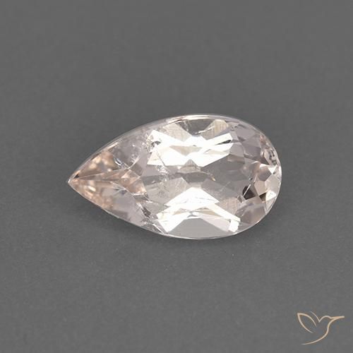 0.94ct Natural Very Light Pink Morganite, Pear Shape, VS