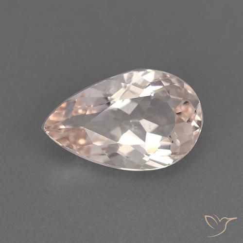 1.05ct Natural Medium Pink Morganite, Pear Shape, VVS-VS