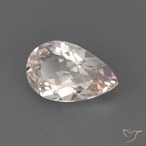 1.05 ct Pink Morganite Stone, Natural Morganite in Pear Facet Shape for Sale