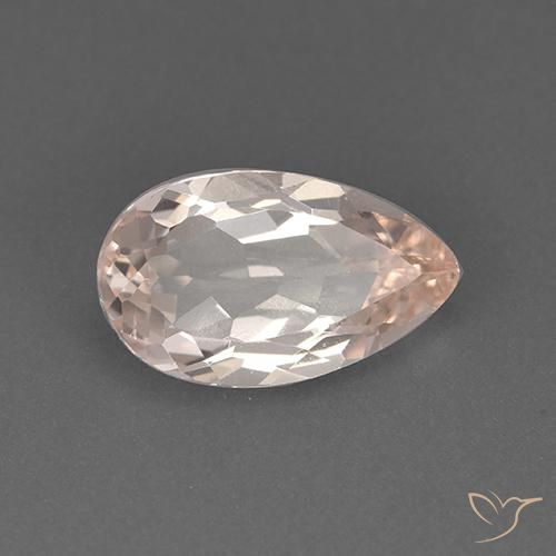 1.54 ct Pink Morganite Stone, Natural Morganite in Pear Facet Shape for Sale