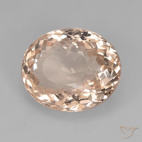 5.54 ct Pink Morganite Stone, Natural Morganite in Oval Portuguese-Cut Shape for Sale