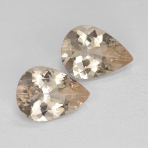 Light Golden Morganite Gem - 0.8ct Pear Facet (ID: 571872)