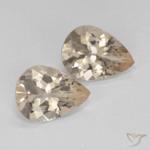 1.74 ctw Golden Morganite Stones, Natural Morganite in Pear Facet Shape for Sale