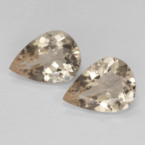 Light Golden Morganite Gem - 0.9ct Pear Facet (ID: 571874)