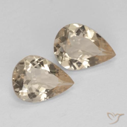 1.68 ctw Golden Morganite Stones, Natural Morganite in Pear Facet Shape for Sale