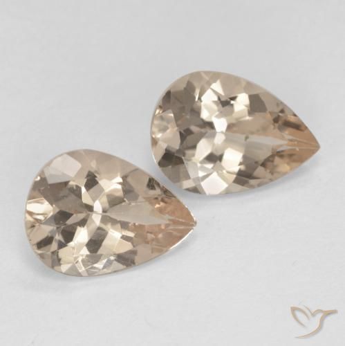 1.78 ctw Golden Morganite Stones, Natural Morganite in Pear Facet Shape for Sale