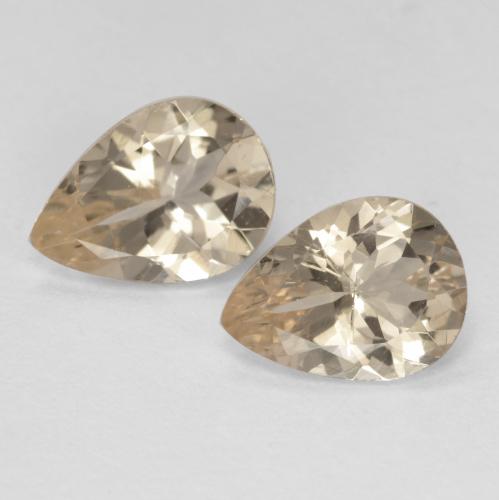 Light Golden Morganite Gem - 0.8ct Pear Facet (ID: 571878)