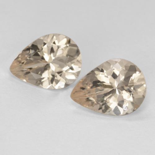 Light Golden Morganite Gem - 0.8ct Pear Facet (ID: 571879)