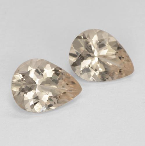 1.58 ctw Golden Morganite Stones, Natural Morganite in Pear Facet Shape for Sale